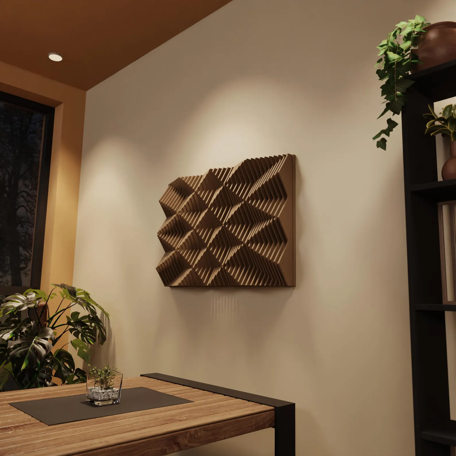 FLUX L | Décoration murale paramétrique en bois et panneau acoustique - Image 6