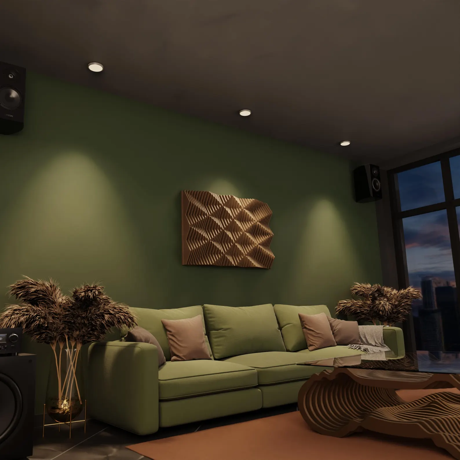 FLUX L | Décoration murale paramétrique en bois et panneau acoustique - Image 5